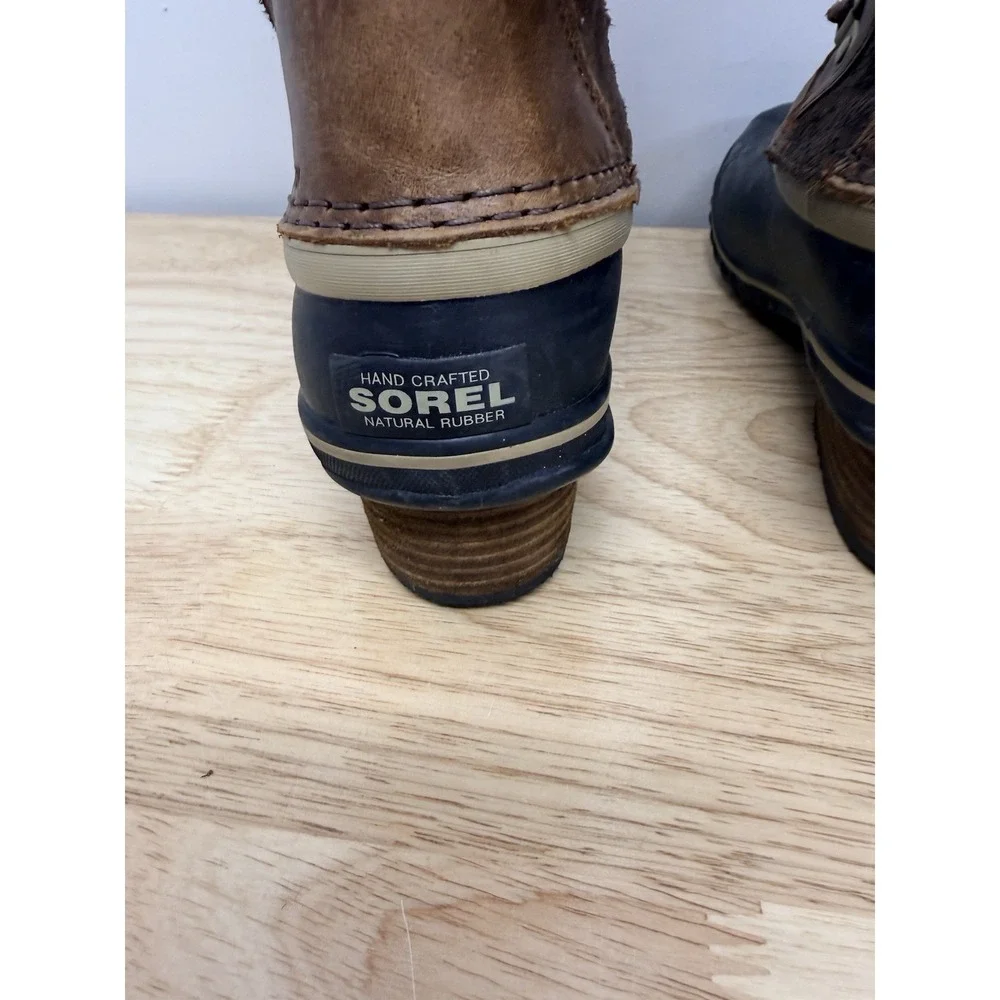 Sorel Conquest Carly Tall Duck Boots Womens 7 Brown Waterproof NL2273 #23